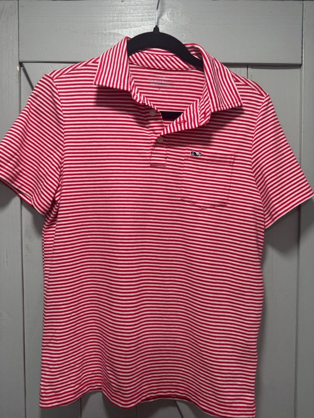 Vineyard Vines Red & White Striped Kids Polo